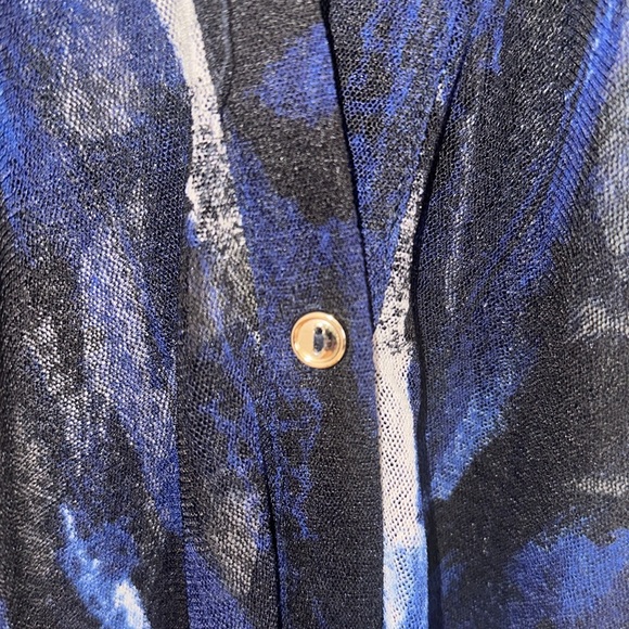 Full length sheer swim, cover up, Med, brand? gold buttons high slit on sides. - Picture 4 of 7